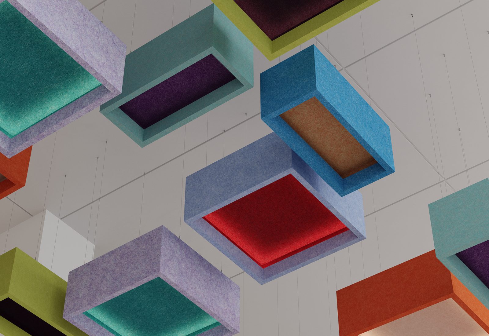 Blox, Shallow Ceiling Clouds | Azure, Peach, Lilac, Peacock, Wheat, Kale, Valentine, Carrot, Sea Salt, Berry, Periwinkle, Currant, Wasabi, Shiraz | Premier Collection