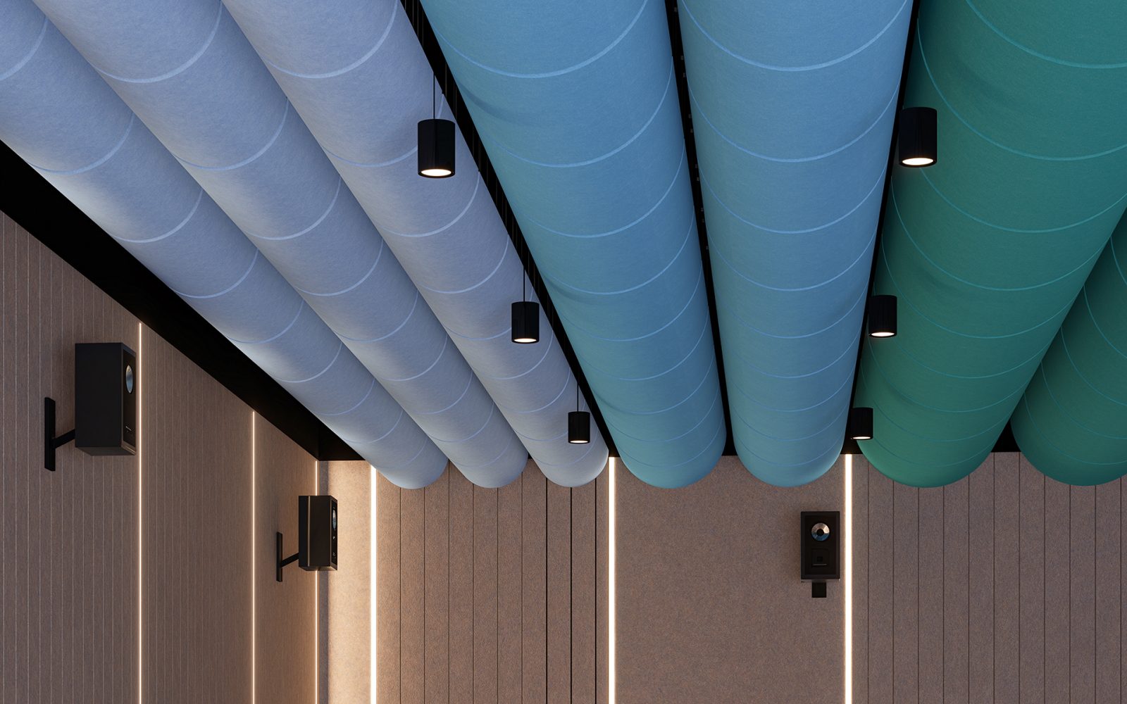 Swing Ceiling Clouds | Peacock, Azur, Periwinkle | Premier Collection