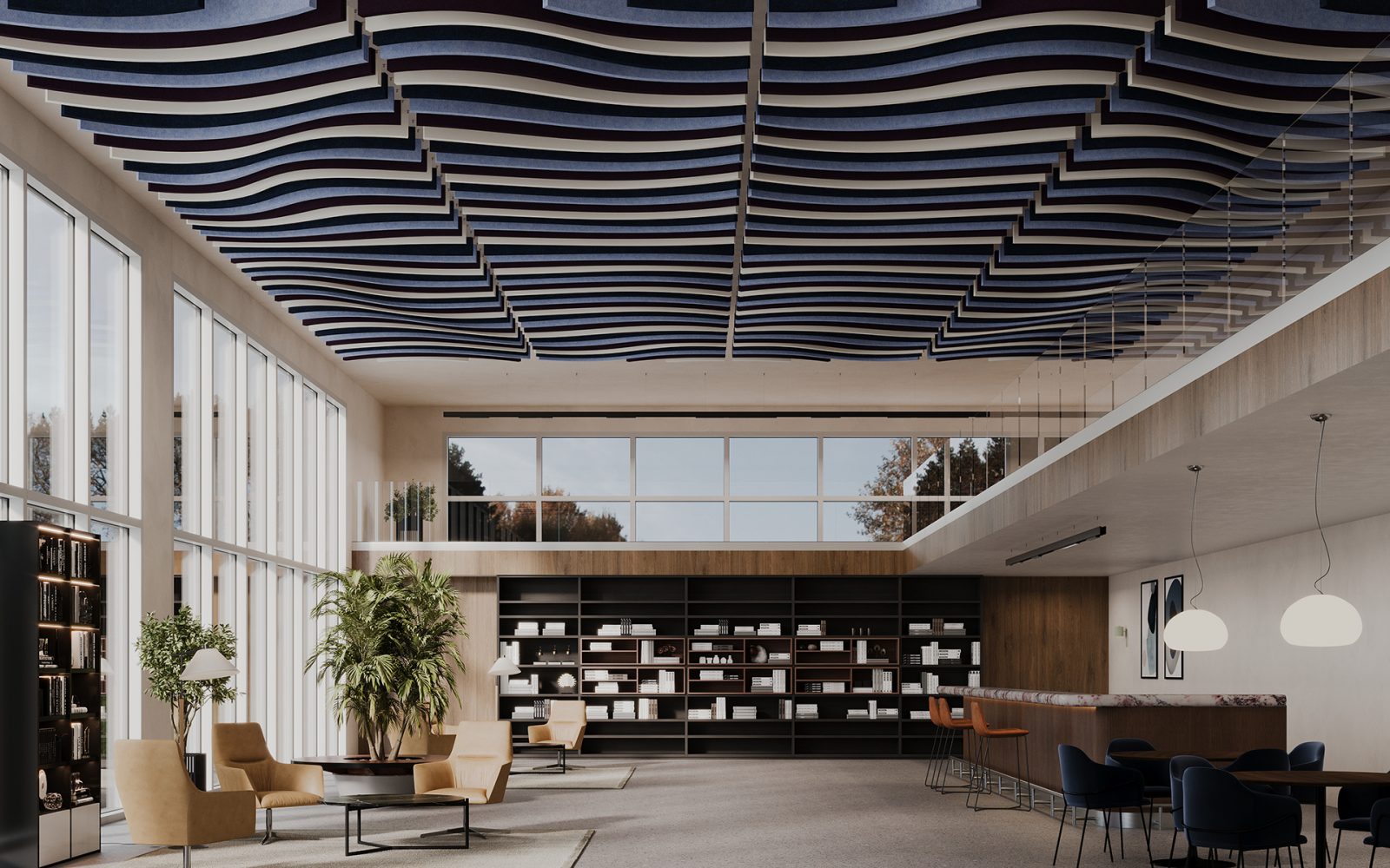 Versiform Ceiling Baffles | Midnight, Periwinkle, White | Premier Collection