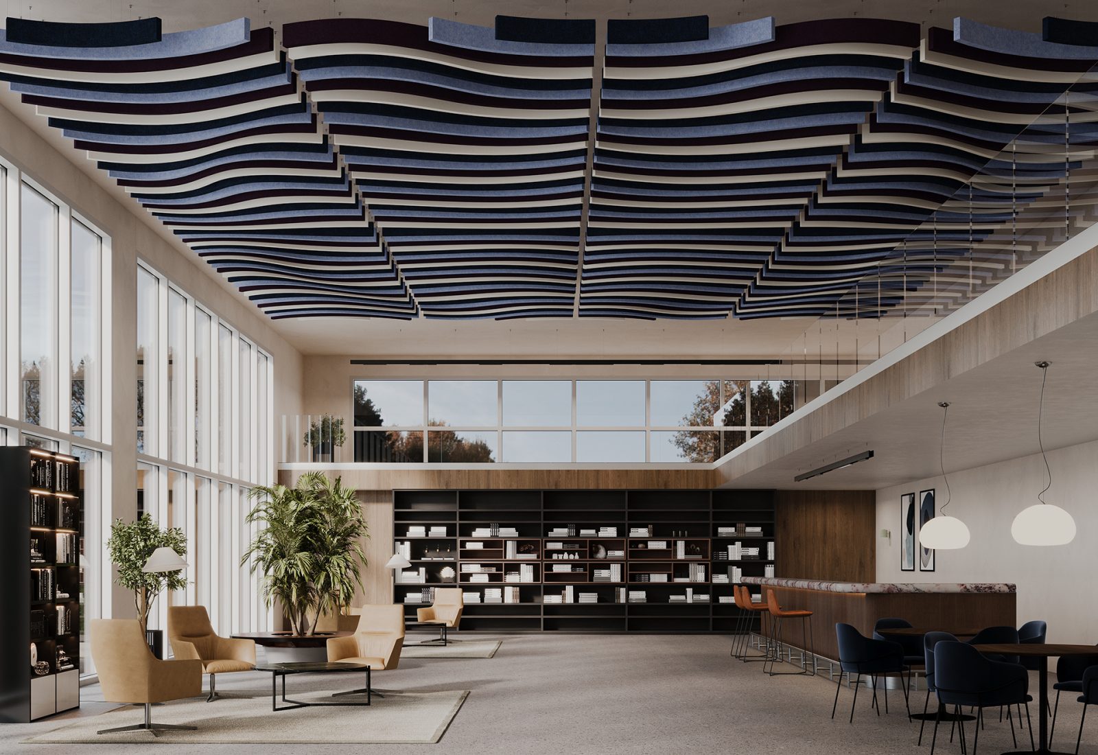 Versiform Ceiling Baffles | Midnight, Periwinkle, White | Premier Collection