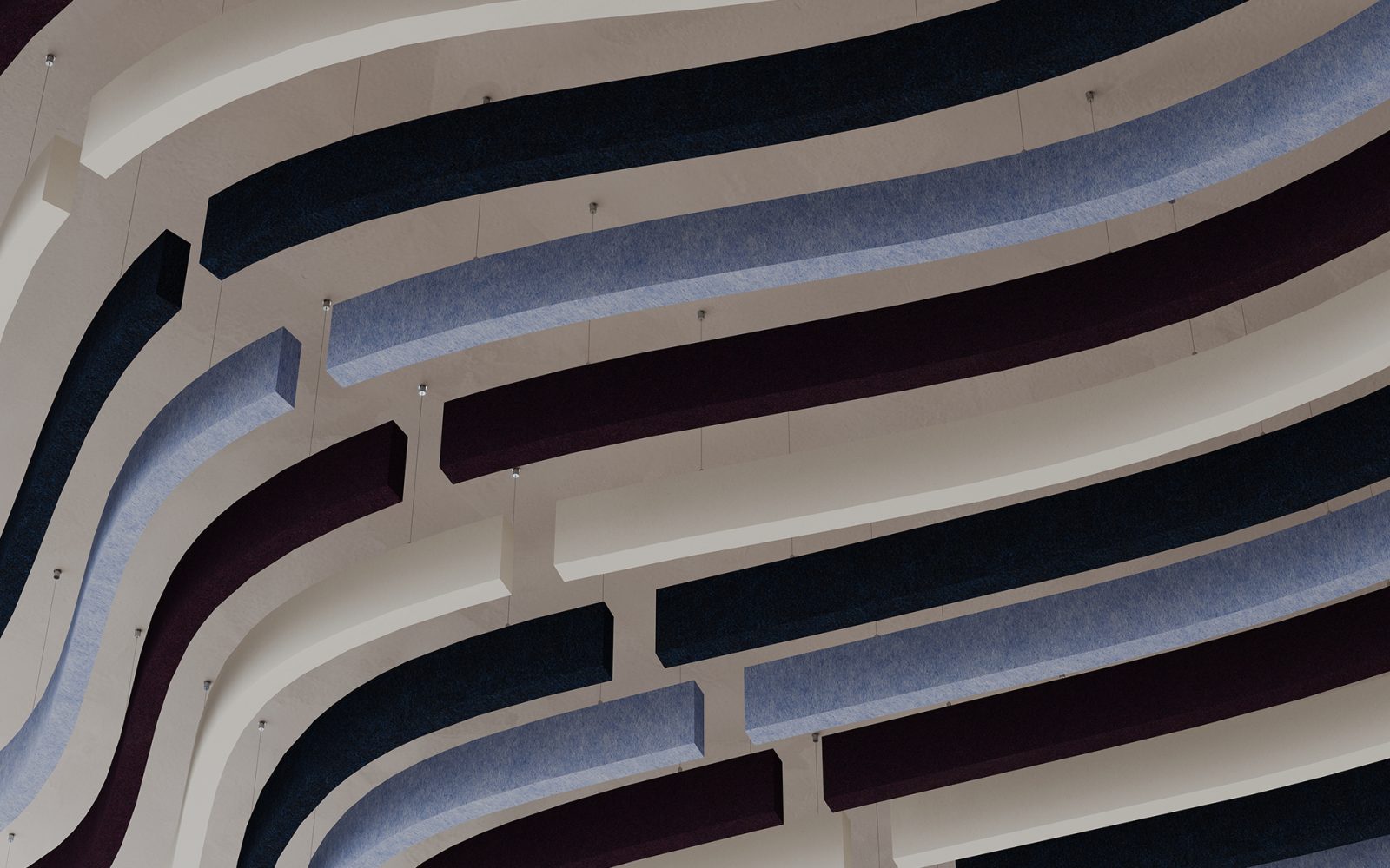 Versiform Ceiling Baffles | Midnight, Periwinkle, White | Premier Collection