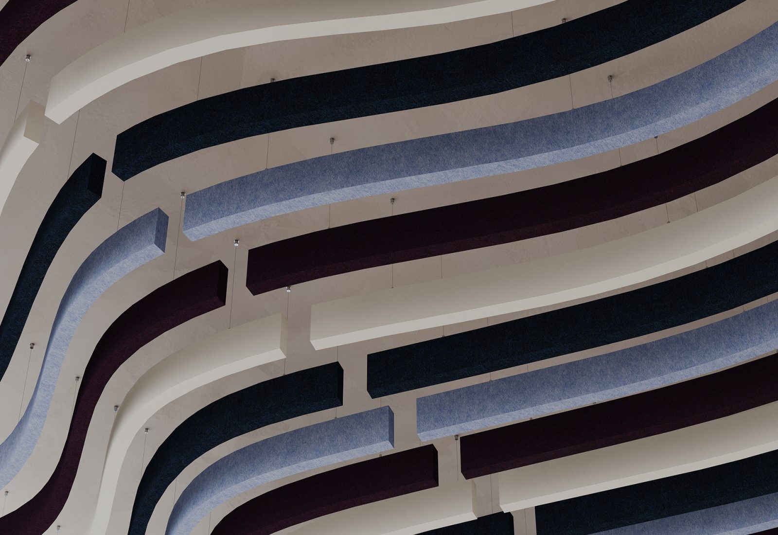 Versiform Ceiling Baffles | Midnight, Periwinkle, White | Premier Collection