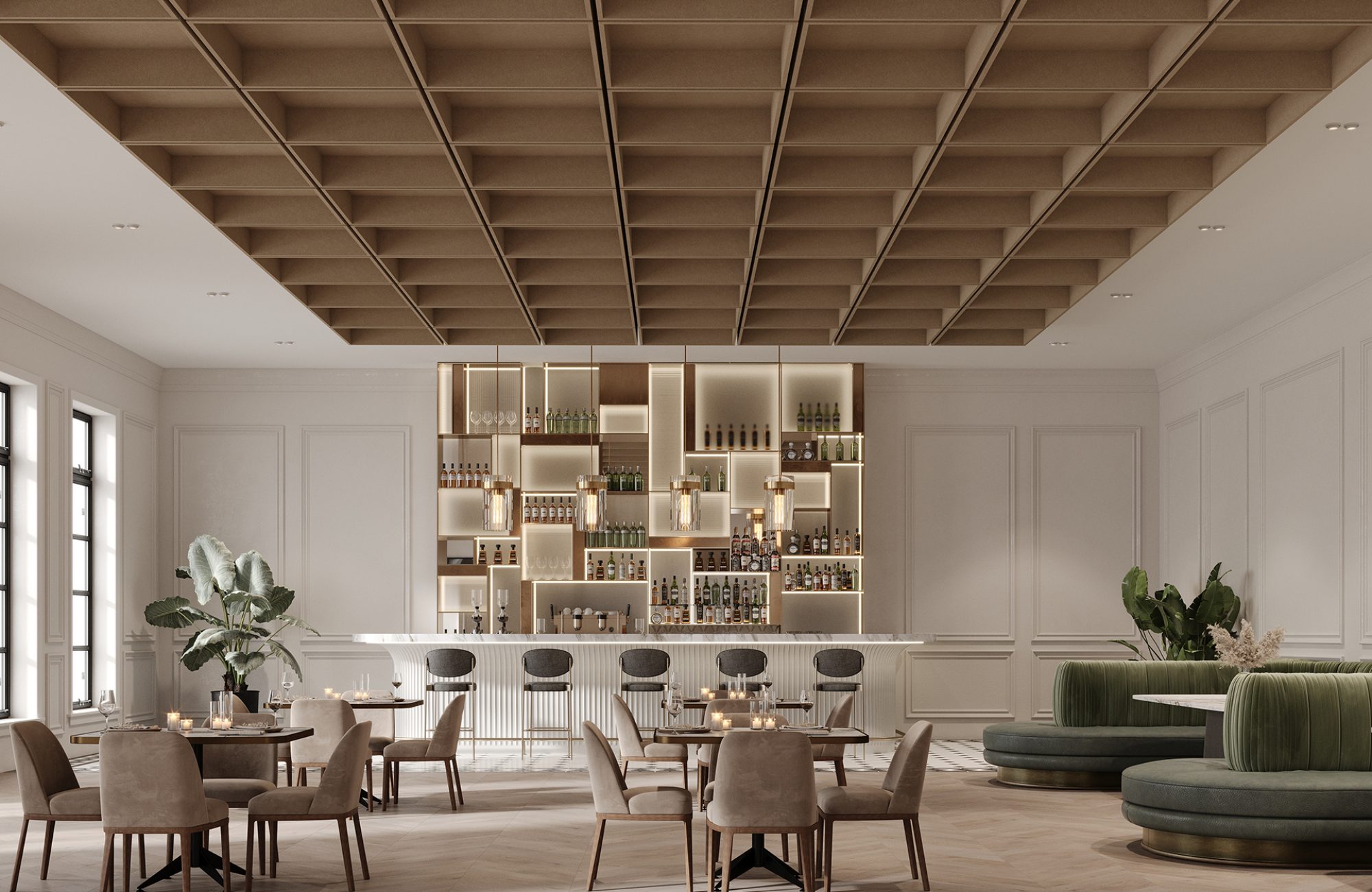 Recess, Waffle Ceiling Frame | Umber | Premier Collection