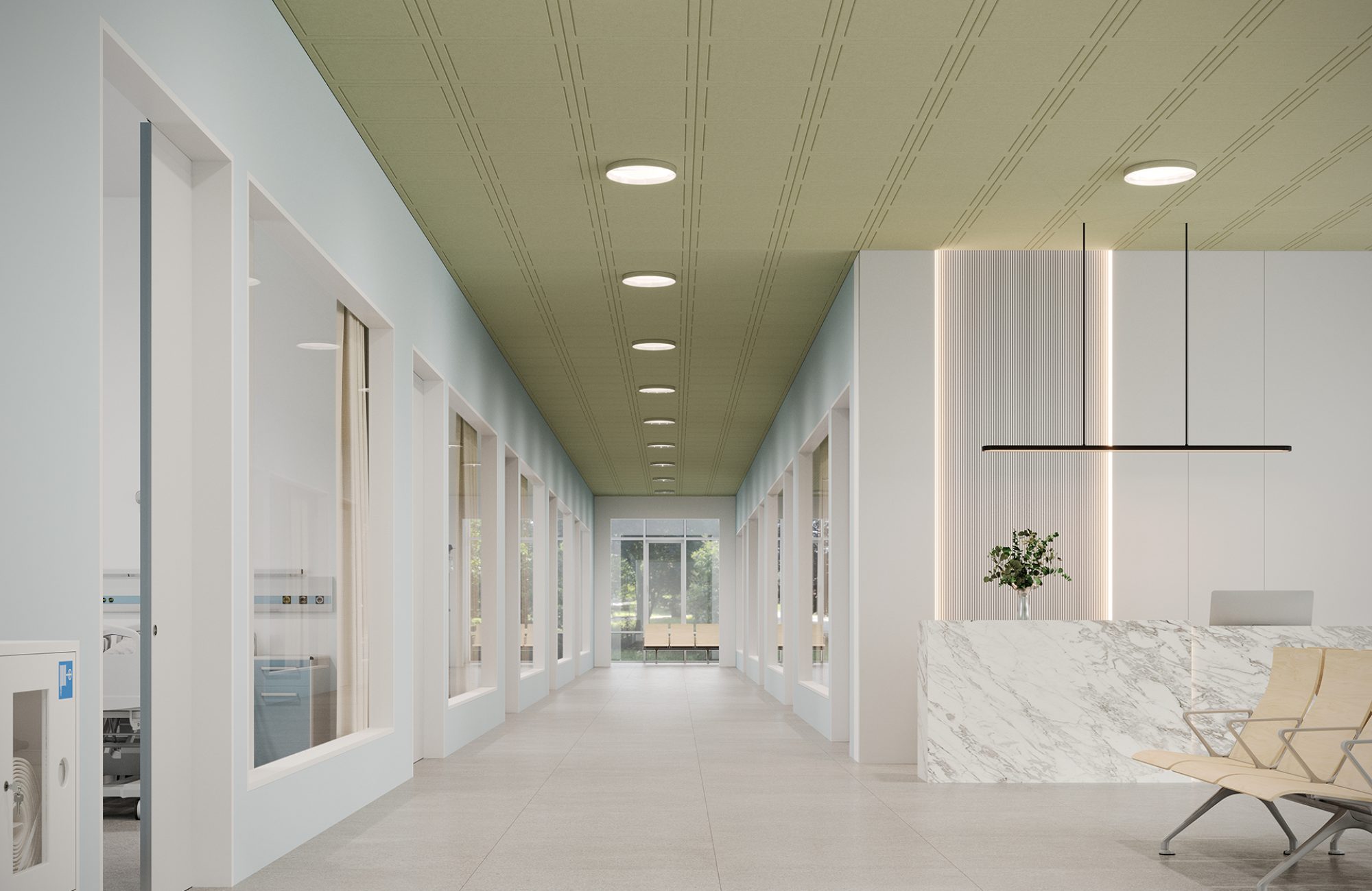 Fracture, Window Ceiling Panels | Celery | Premier Collection