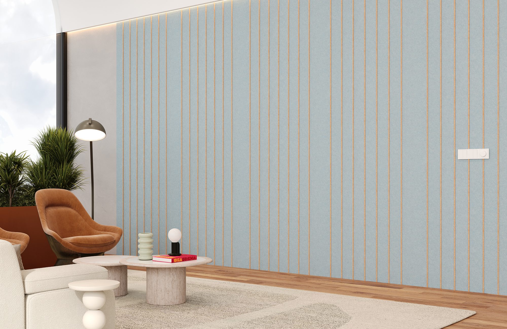 Spine Wall Panels, Bars A | Stonewash, Peach | Premier Collection