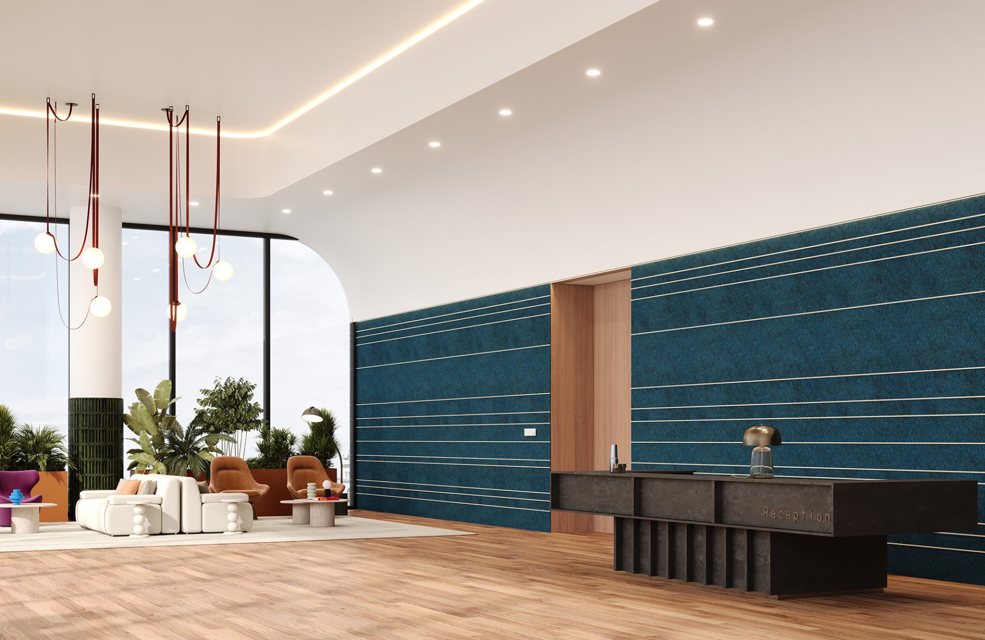 Spine Wall Panels, Panes A | Denim, Pearl | Premier Collection