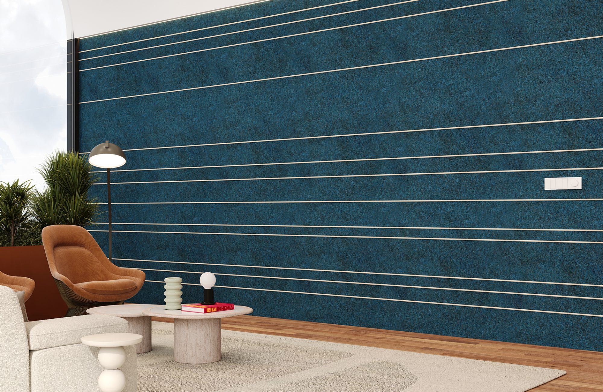 Spine Wall Panels, Bars A | Denim, Pearl | Premier Collection