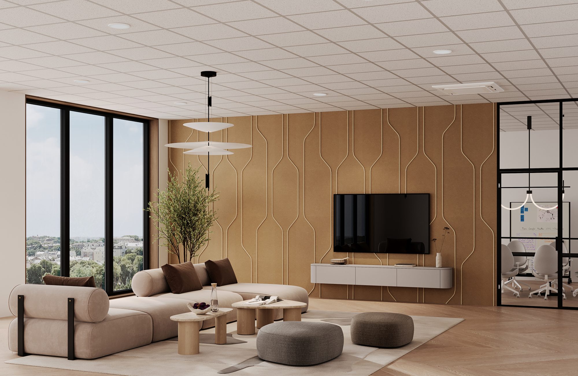 Spine Wall Panels, Pipeline B | Umber, Ivory | Premier Collection