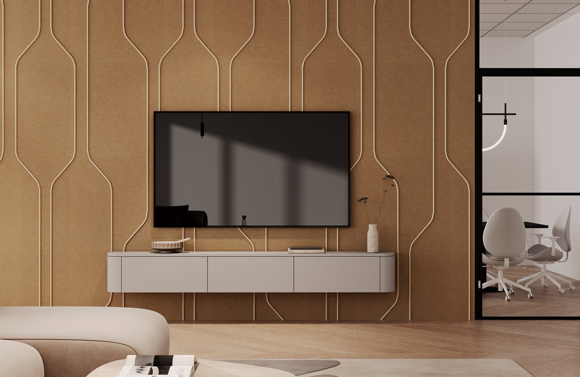 Spine Wall Panels, Pipeline B | Umber, Ivory | Premier Collection