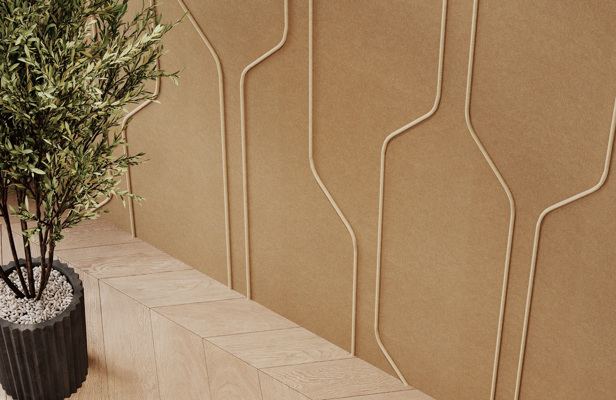 Spine Wall Panels, Pipeline B | Umber, Ivory | Premier Collection