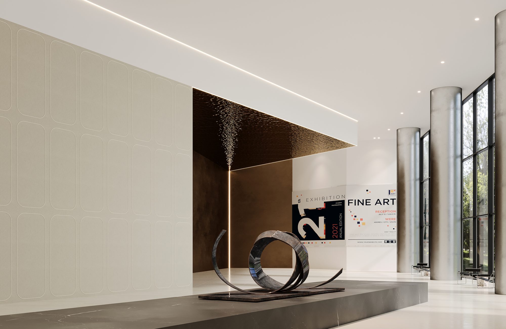 Spine Wall Panels, Racetrack A | Almond, White | Premier Collection