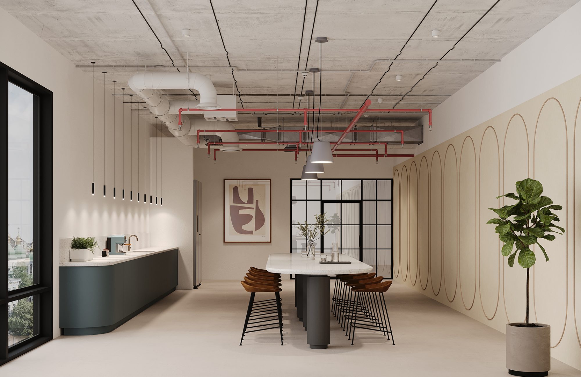 Spine Wall Panels, Racetrack B | Pearl, Quartz | Premier Collection