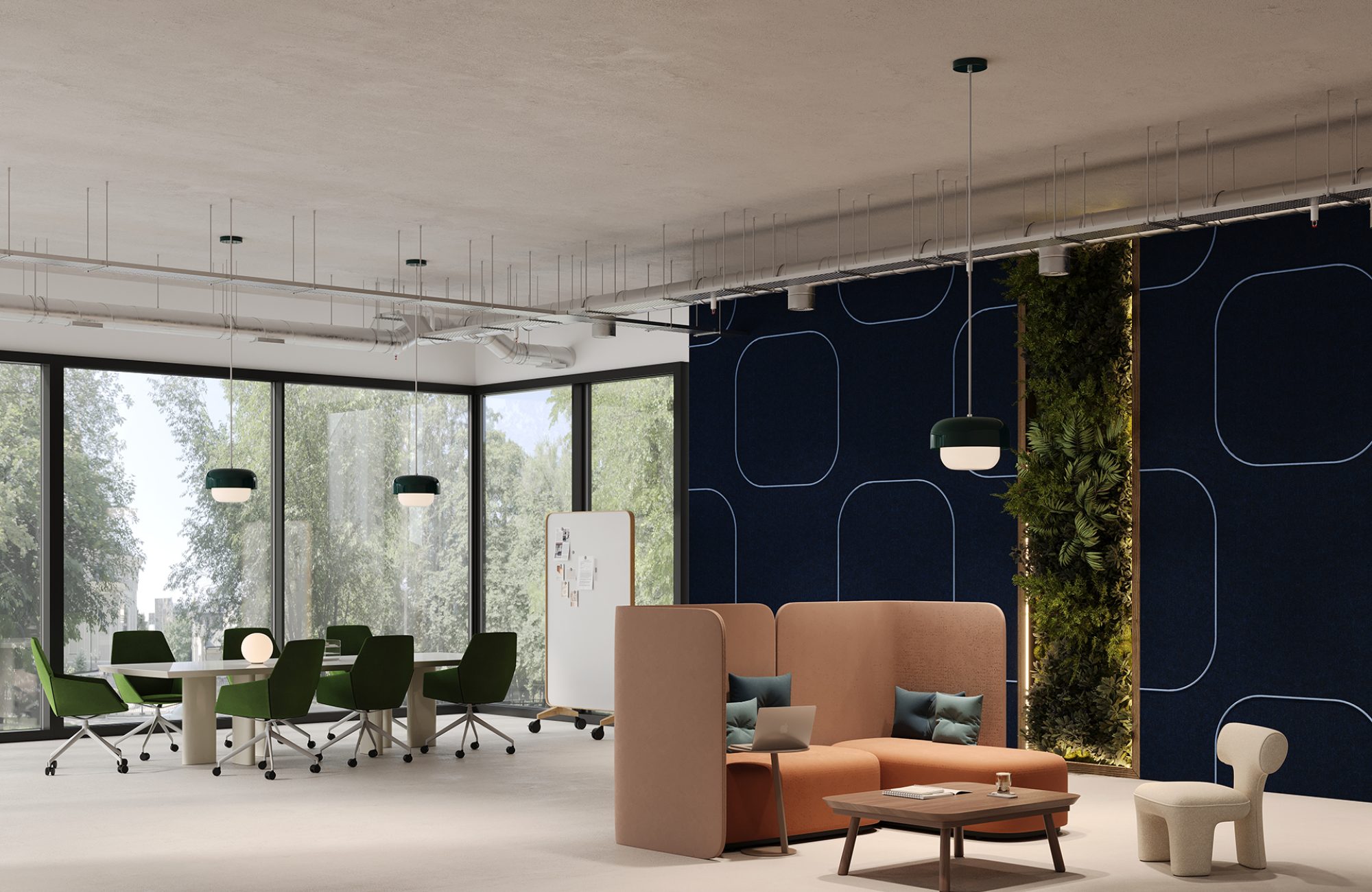 Spine Wall Panels, Roundabout | Midnight, Marine | Premier Collection