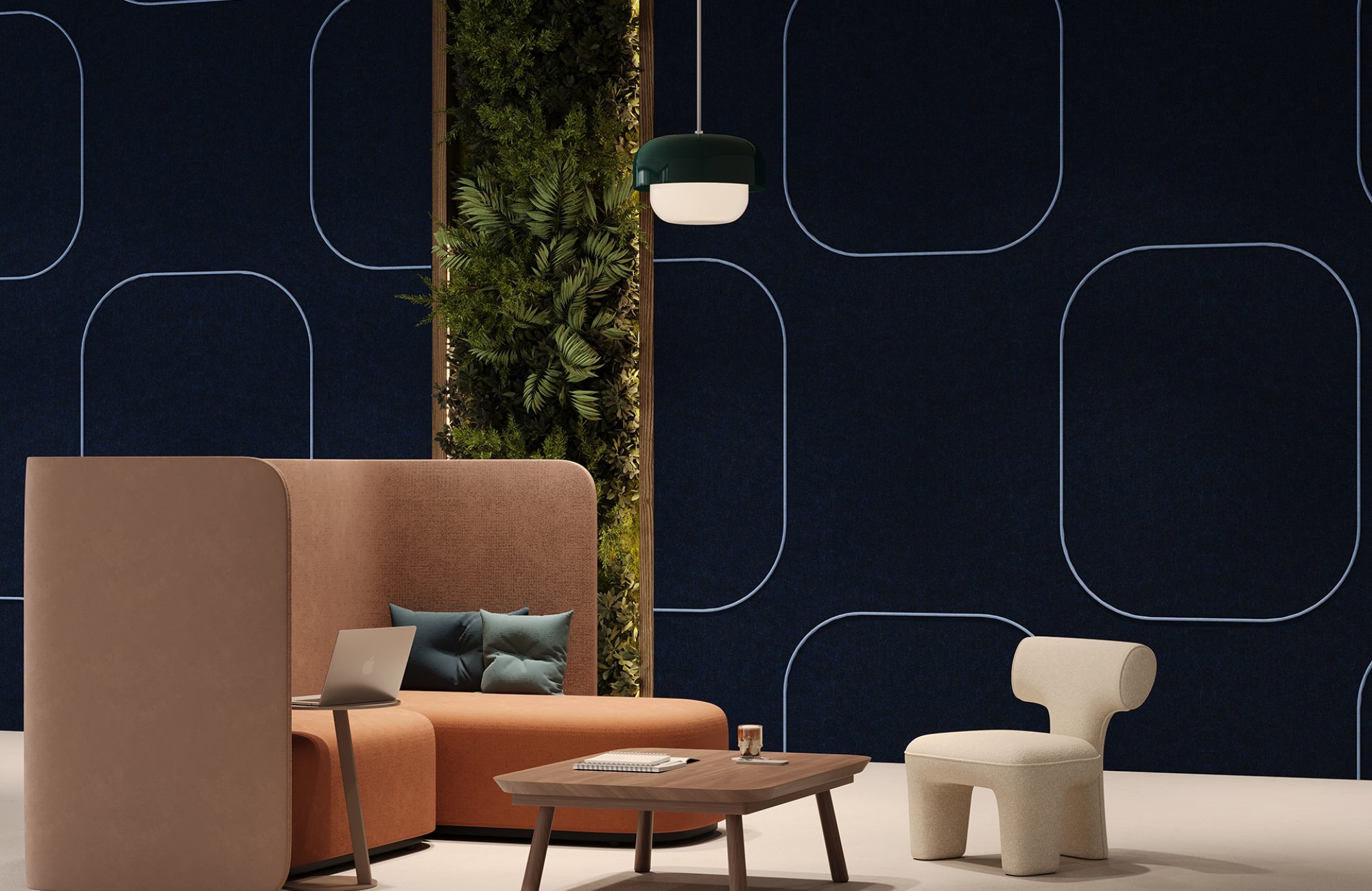 Spine Wall Panels, Roundabout | Midnight, Marine | Premier Collection