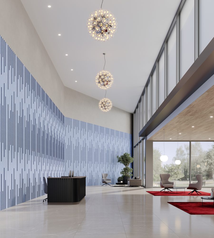 Spine Wall Panels, Ruler | Periwinkle, Granite | Premier Collection