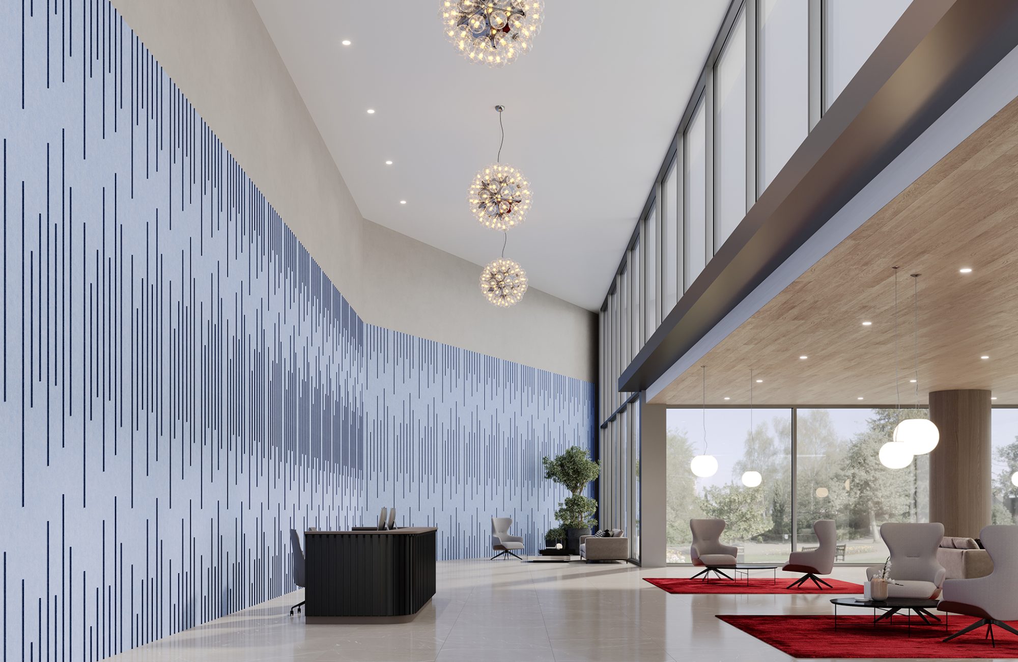 Spine Wall Panels, Ruler | Periwinkle, Granite | Premier Collection