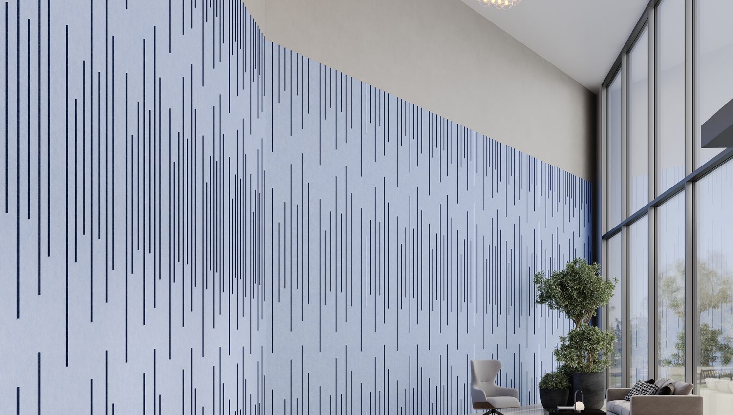 Spine Wall Panels, Ruler | Periwinkle, Granite | Premier Collection