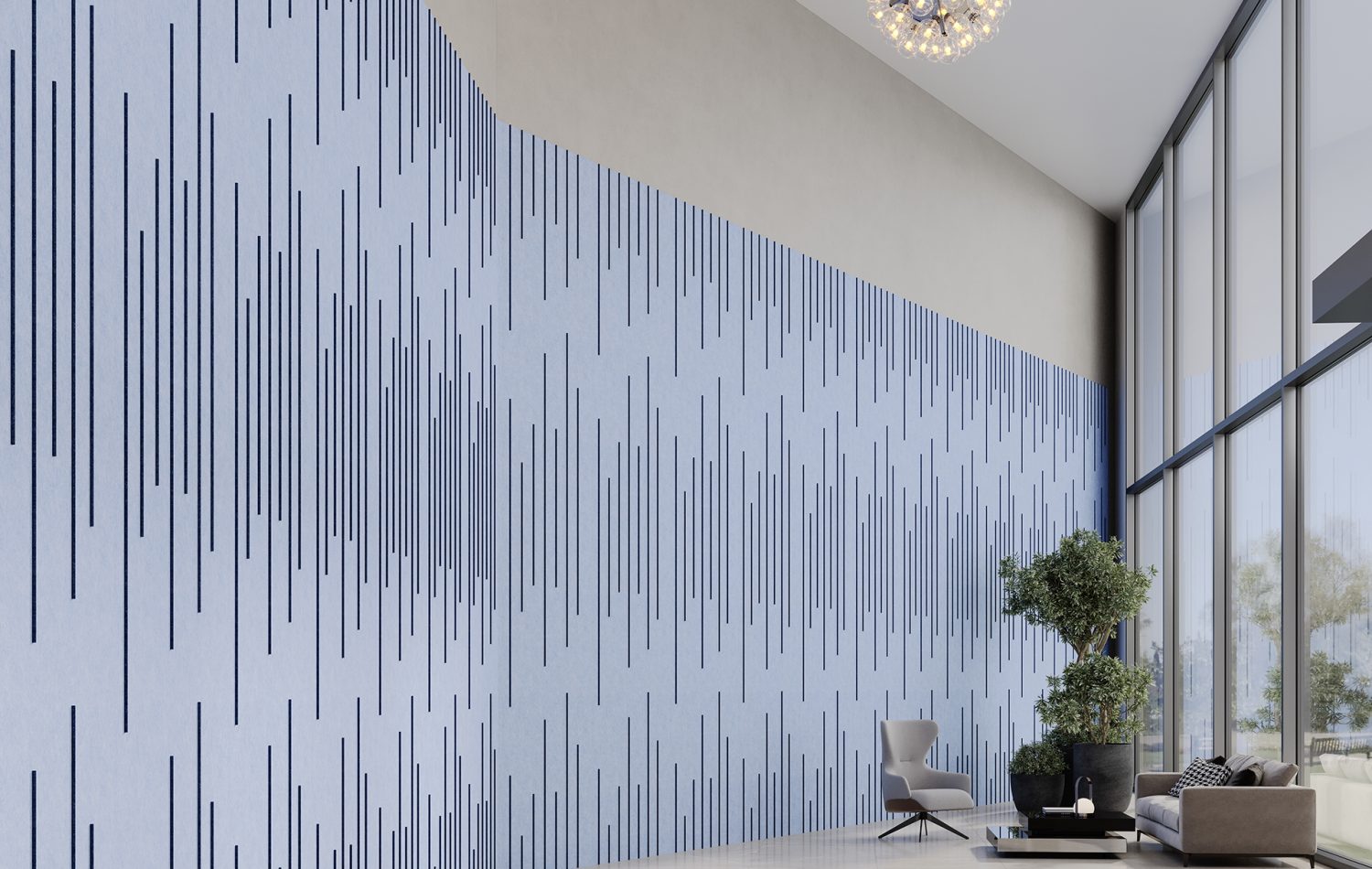 Spine Wall Panels, Ruler | Periwinkle, Granite | Premier Collection