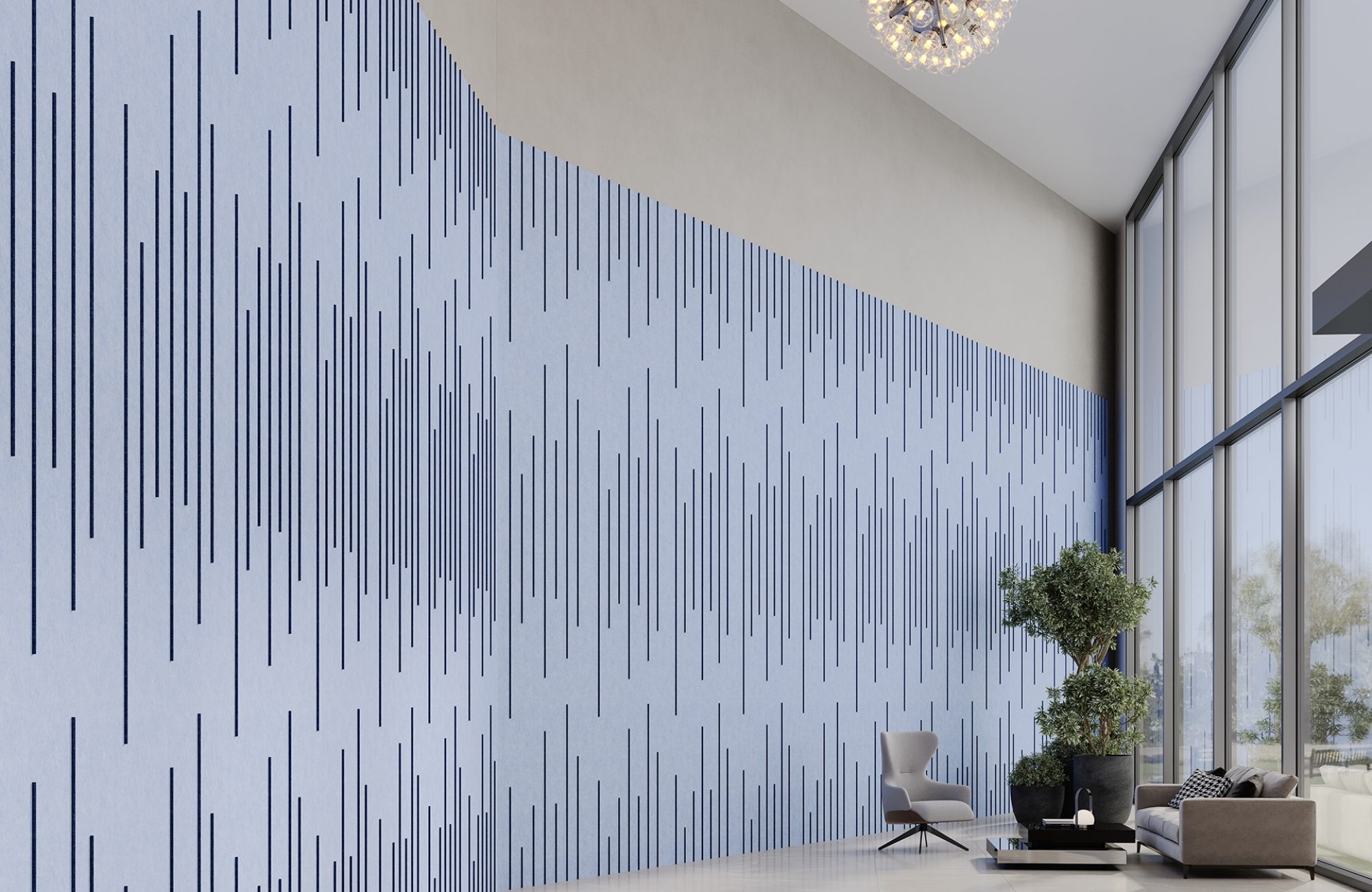 Spine Wall Panels, Ruler | Periwinkle, Granite | Premier Collection