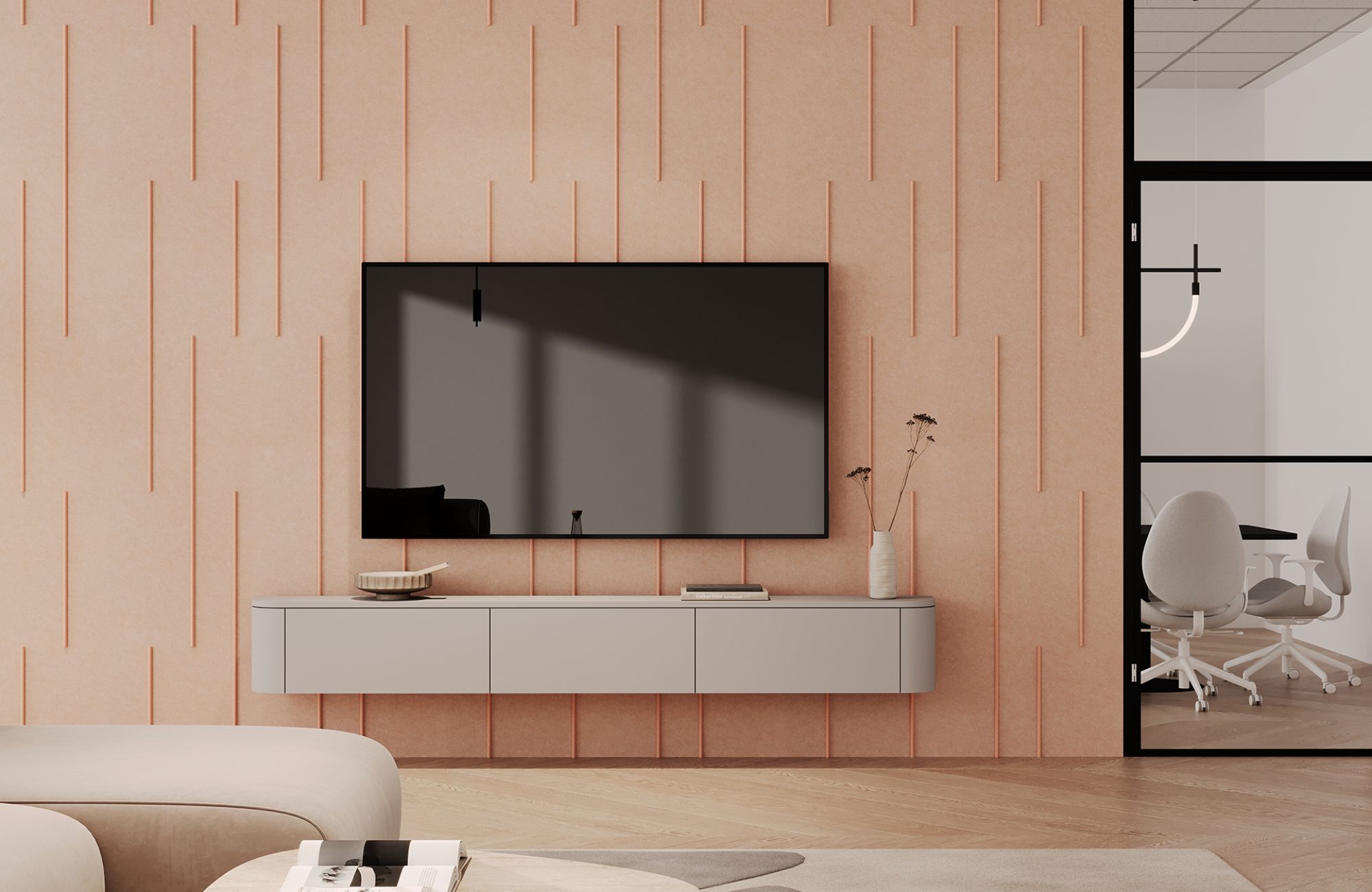 Spine Wall Panels, Scored | Valentine, Flamingo | Premier Collection