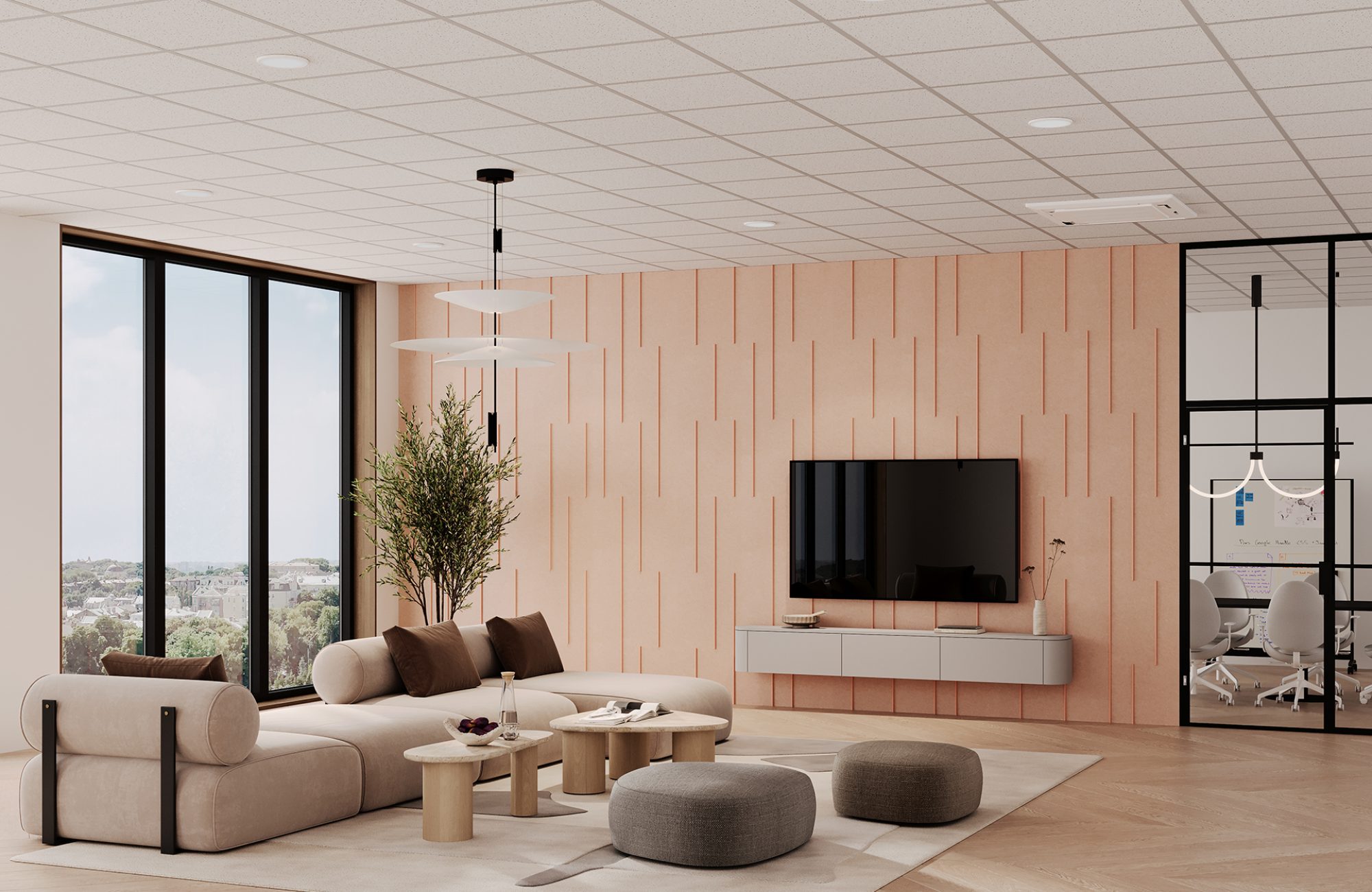 Spine Wall Panels, Scored | Valentine, Flamingo | Premier Collection