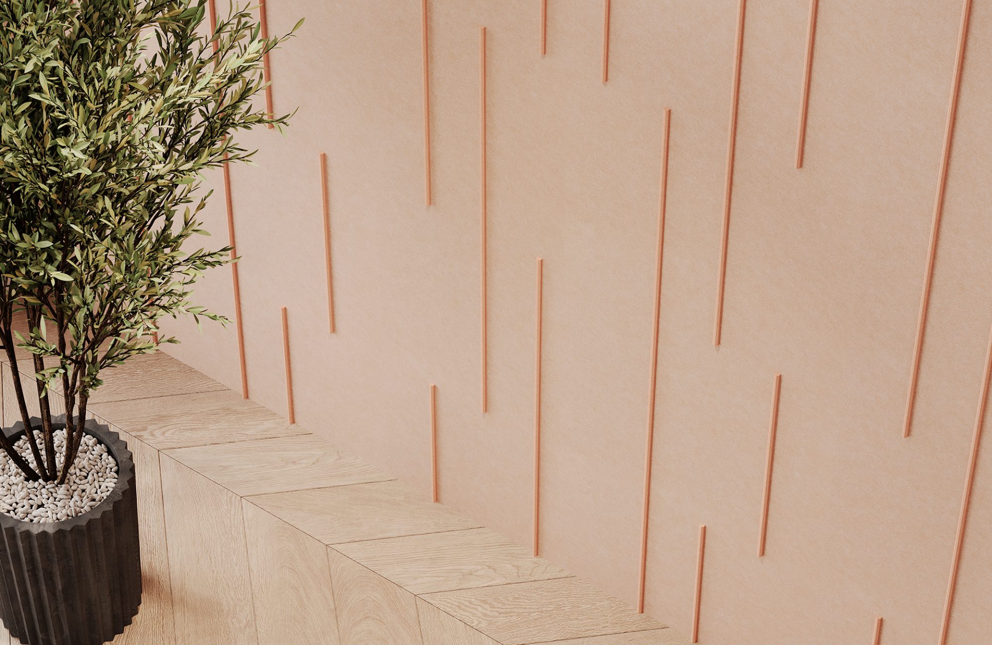 Spine Wall Panels, Scored | Valentine, Flamingo | Premier Collection