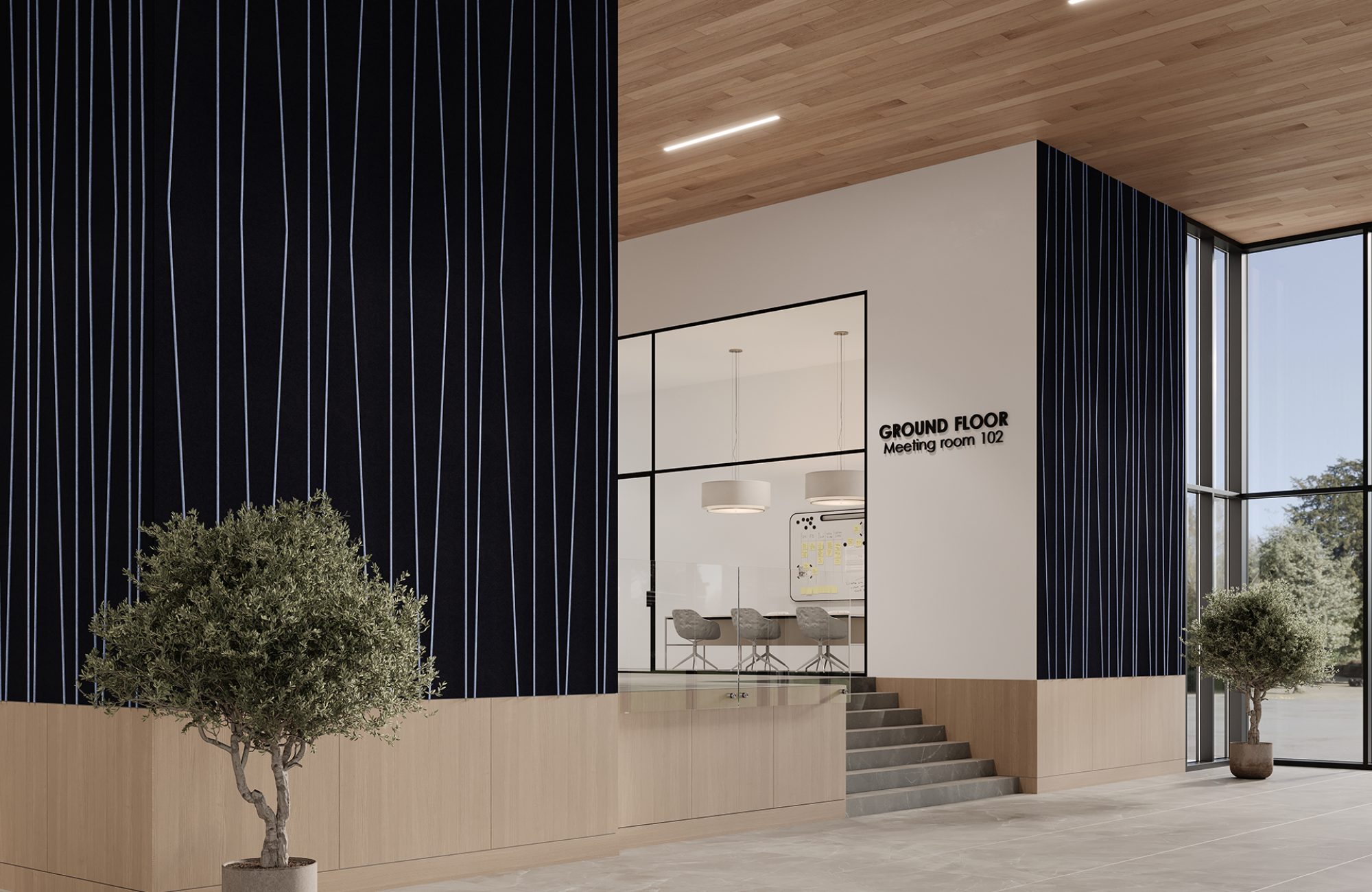 Spine Wall Panels, Stems A | Flint, Periwinkle | Premier Collection