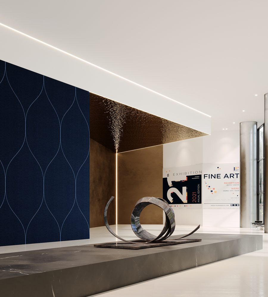 Spine Wall Panels, Tulip A | Midnight, Marine | Premier Collection