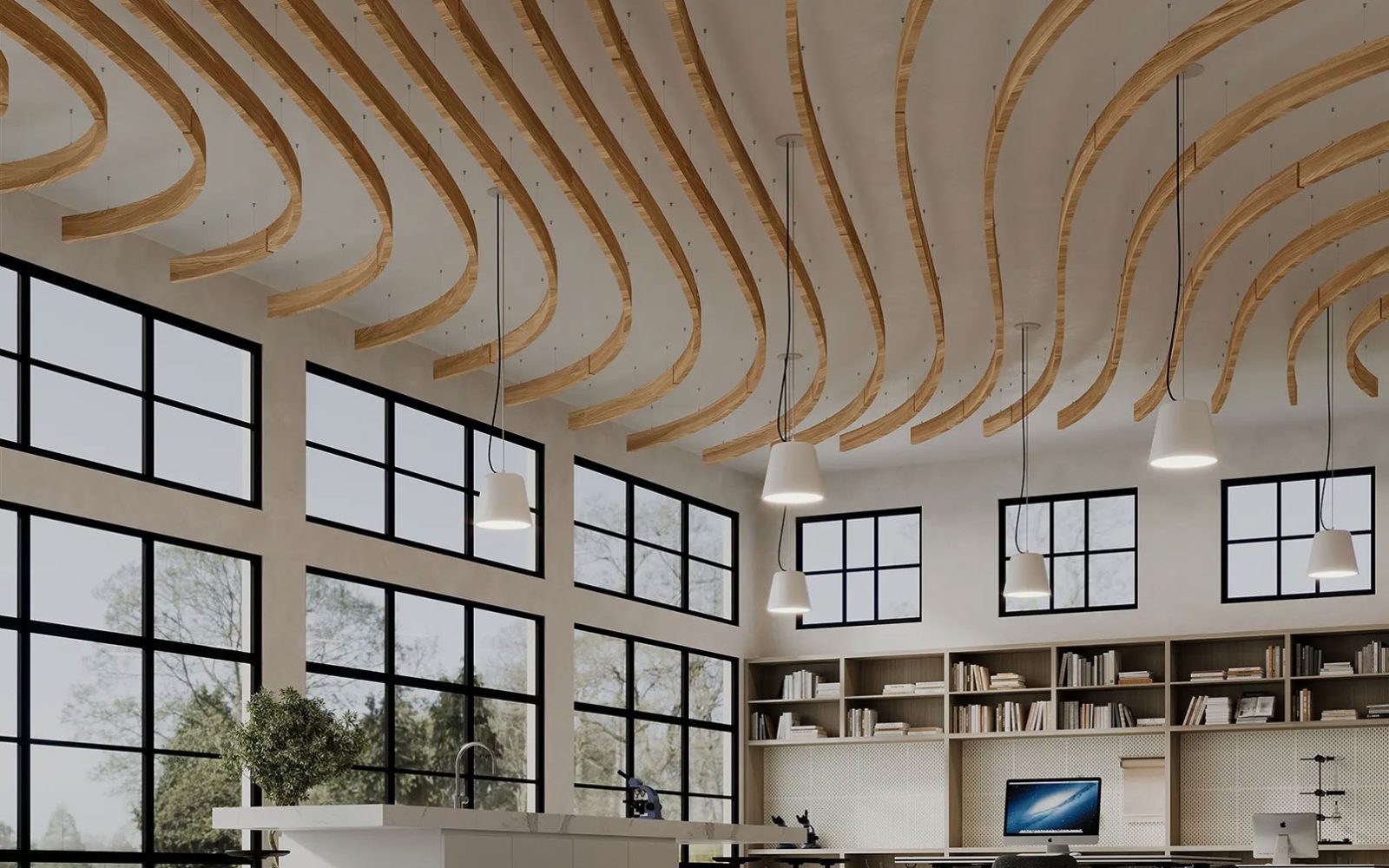 Versiform Ceiling Baffles | European Larch | WoodGrain Collection
