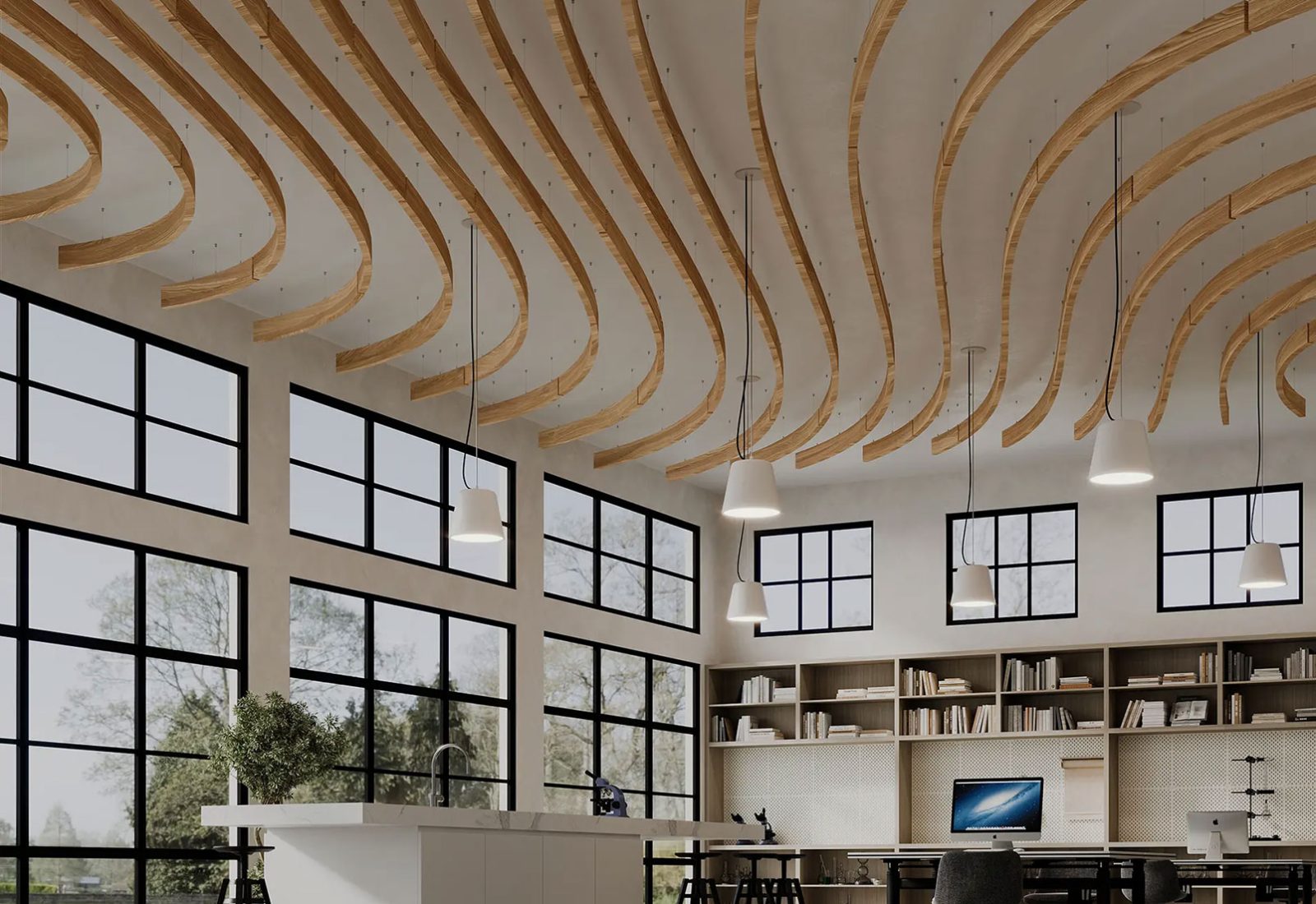 Versiform Ceiling Baffles | European Larch | WoodGrain Collection