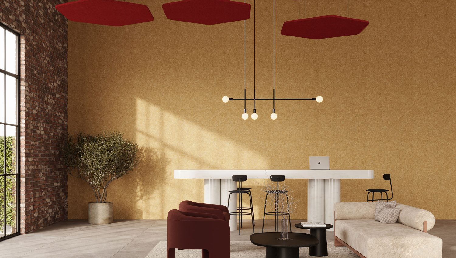 Hexagon Ceiling Clouds | Currant | Premier Collection