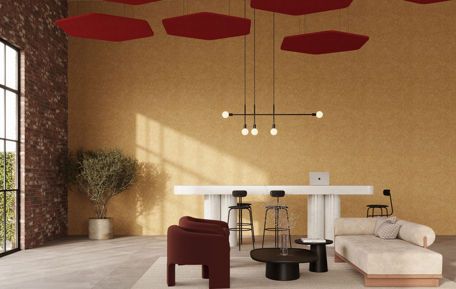 Hexagon Ceiling Clouds | Currant | Premier Collection