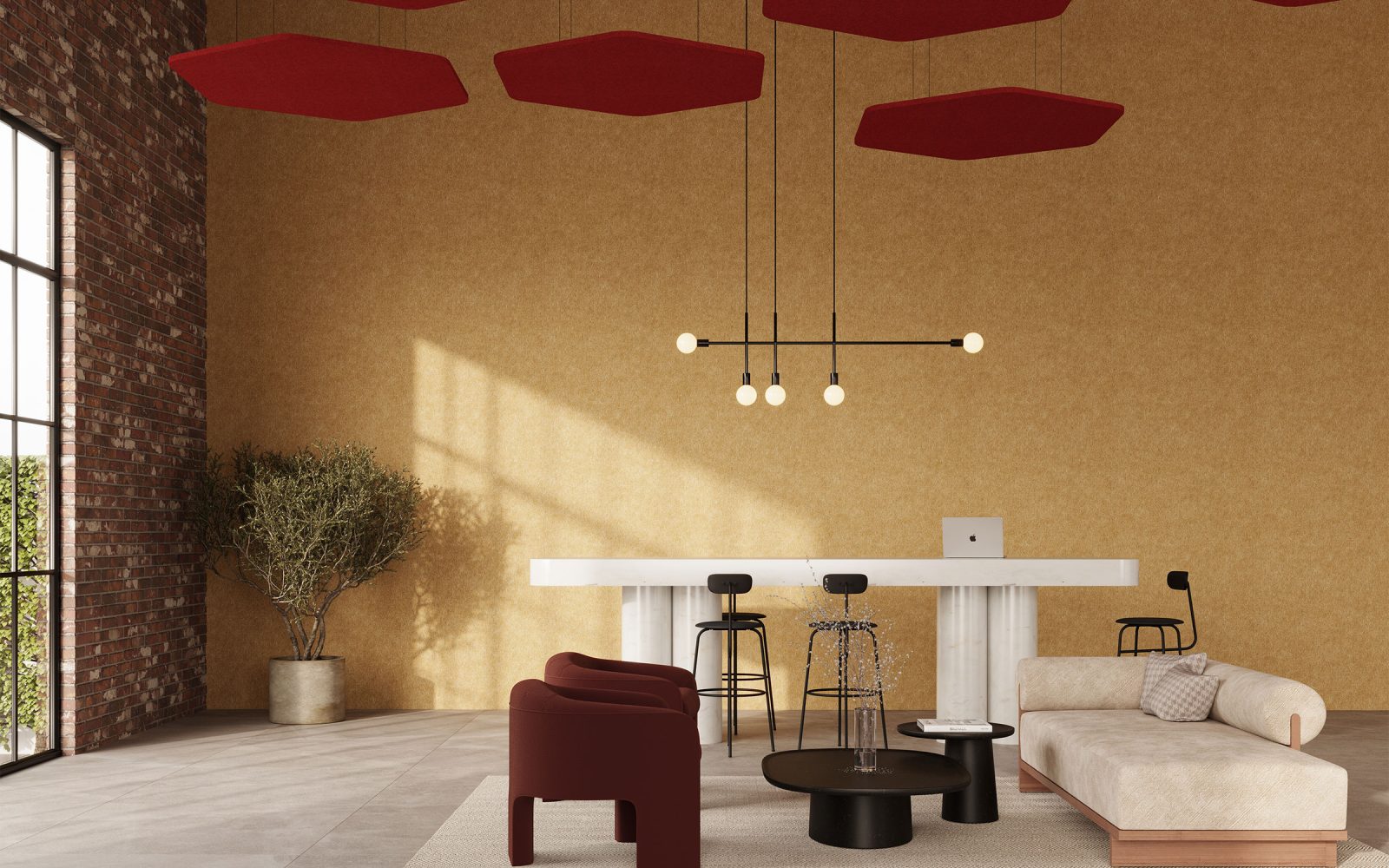 Hexagon Ceiling Clouds | Currant | Premier Collection