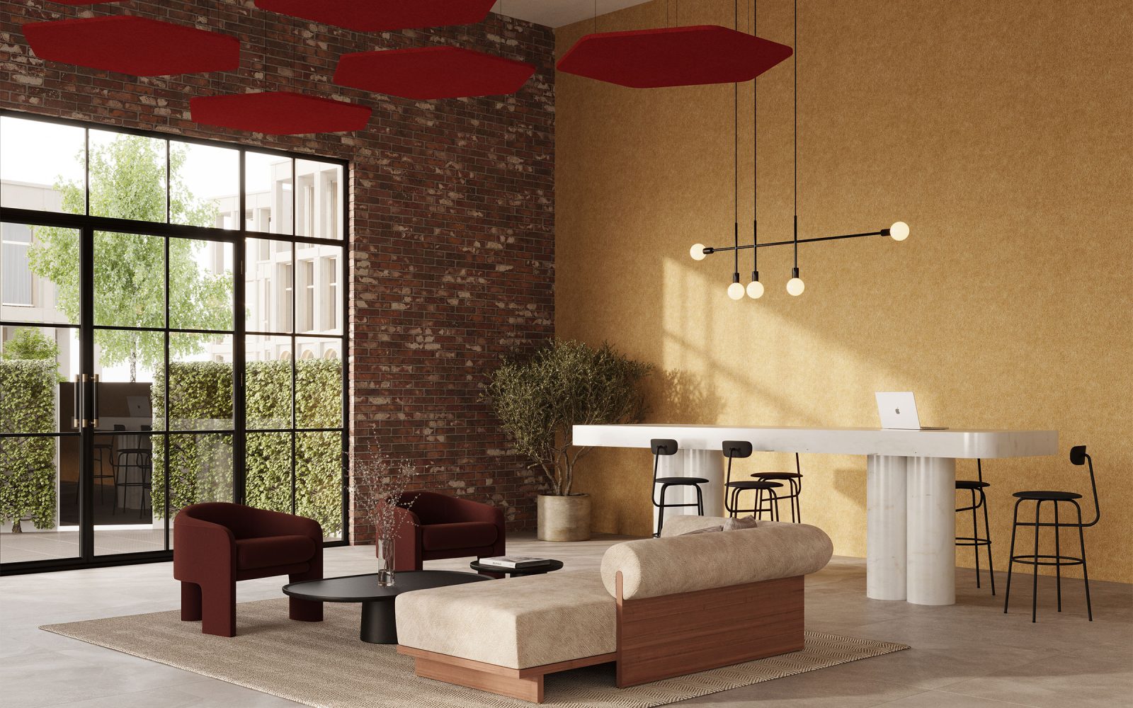 Hexagon Ceiling Clouds | Currant | Premier Collection