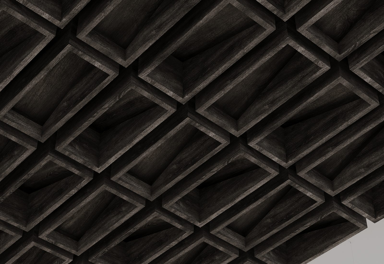 Blox, Angled Ceiling Clouds | Charred Larch | WoodGrain Collection