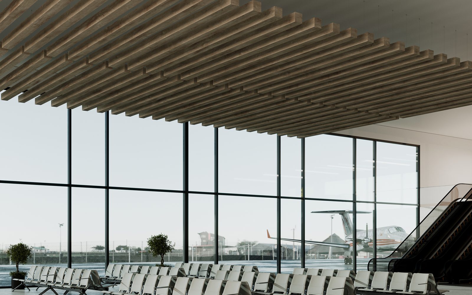 Beam Ceiling Baffles | French Bobbin | WoodGrain Collection