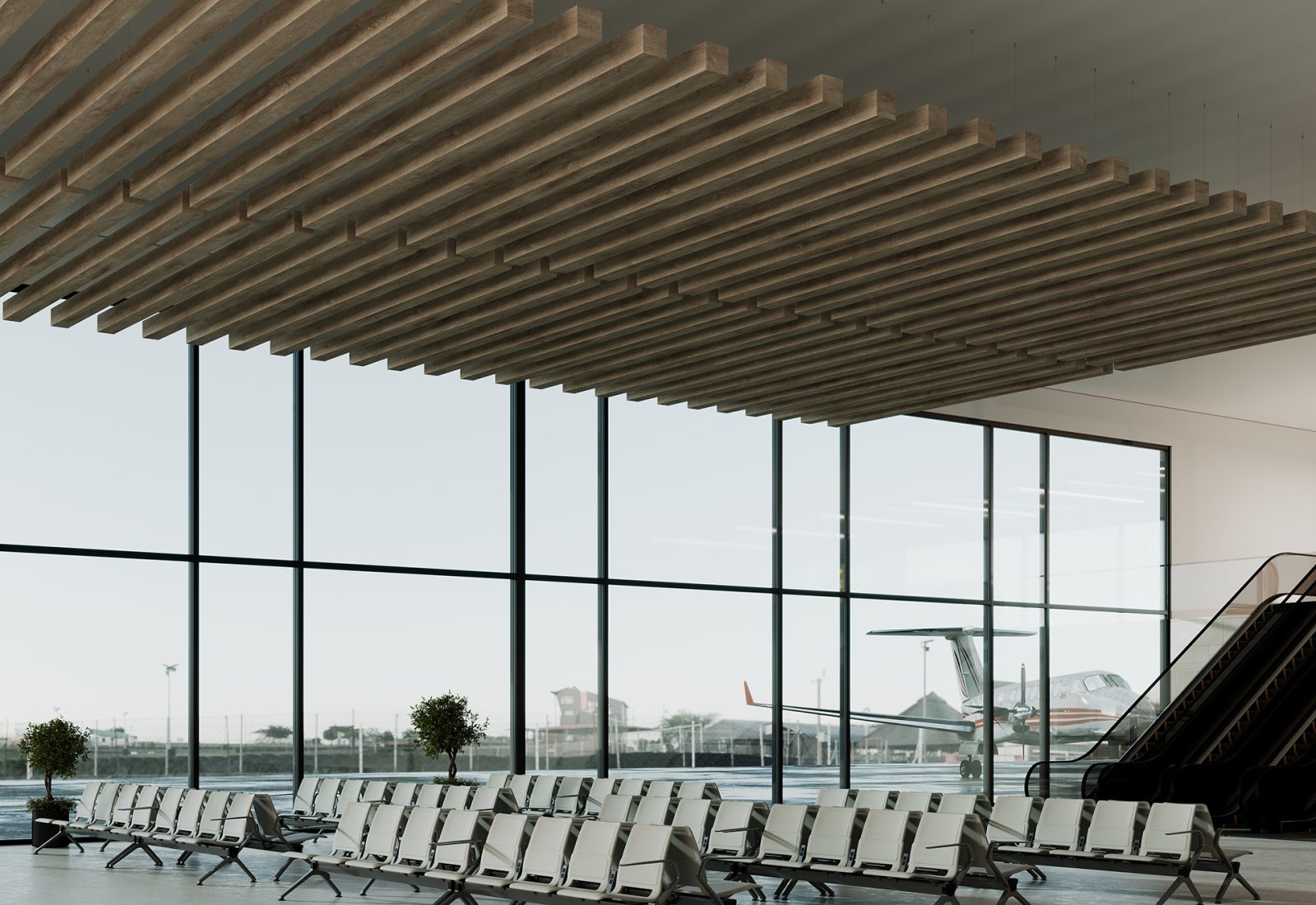 Beam Ceiling Baffles | French Bobbin | WoodGrain Collection