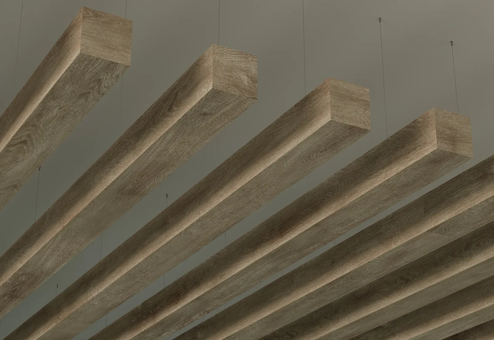 Beam Ceiling Baffles | French Bobbin | WoodGrain Collection
