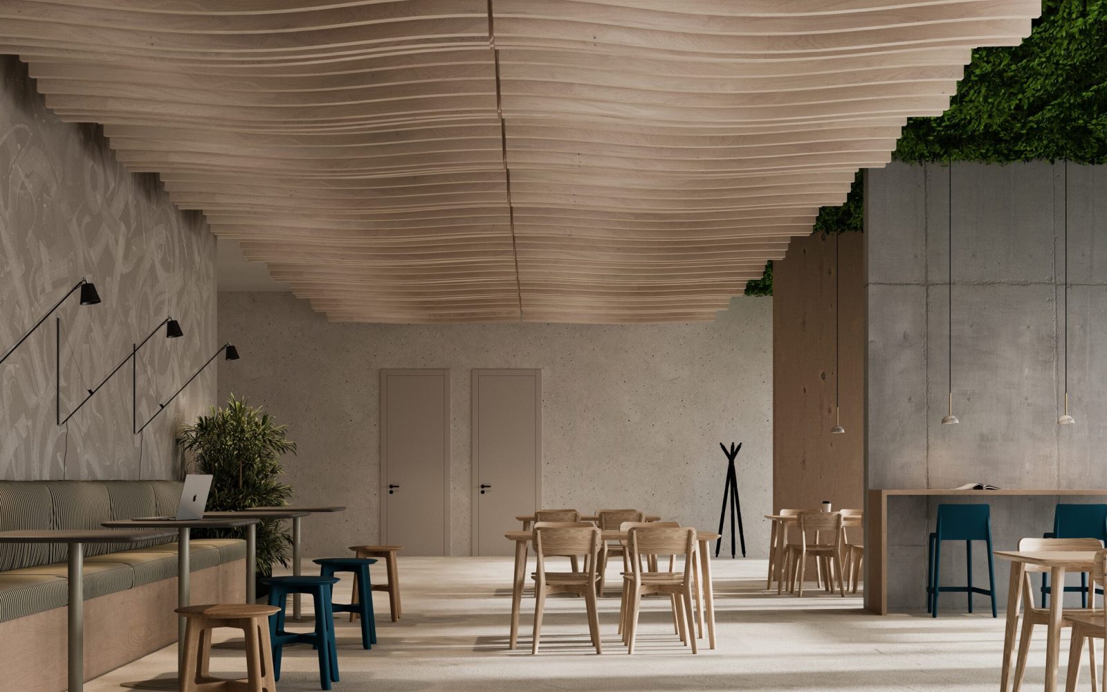 Billow Ceiling Baffles | Wine Barrel | WoodGrain Collection