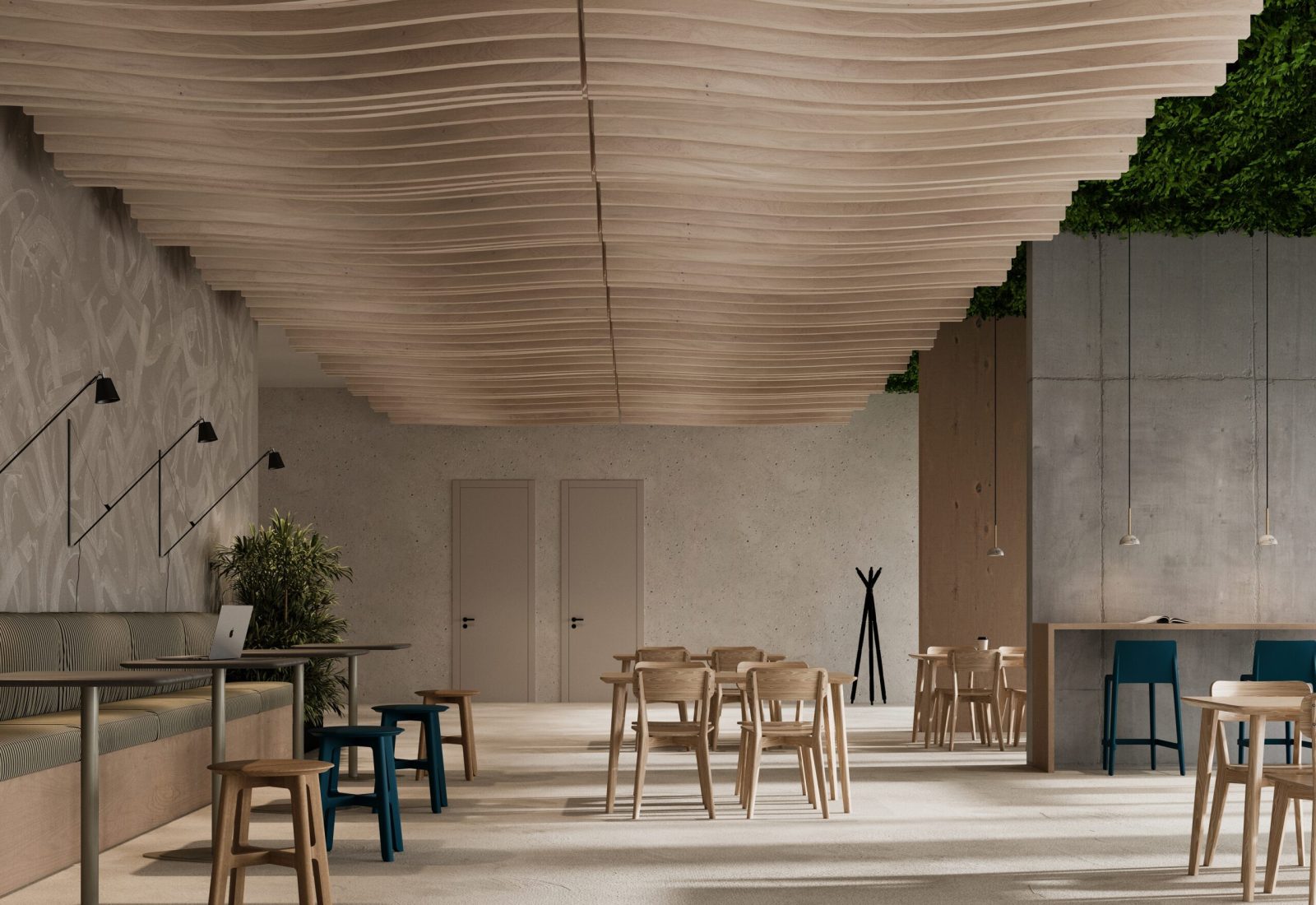 Billow Ceiling Baffles | Wine Barrel | WoodGrain Collection