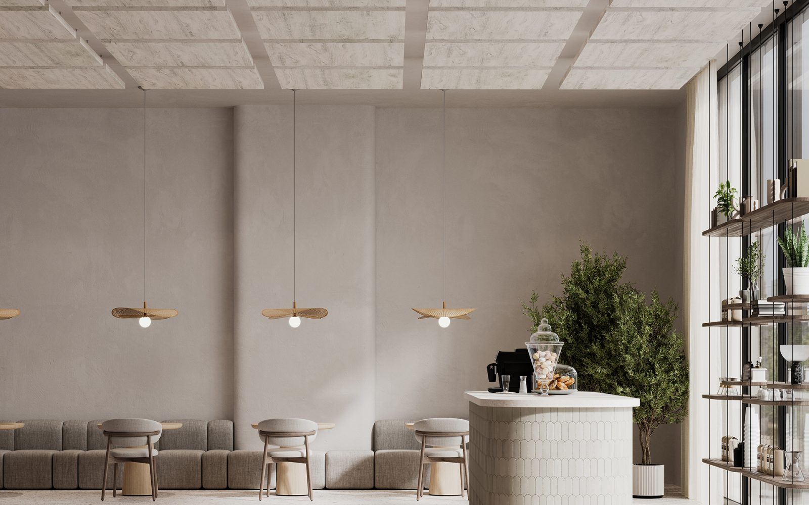 Canopy Ceiling Clouds | Picket Fence | WoodGrain Collection