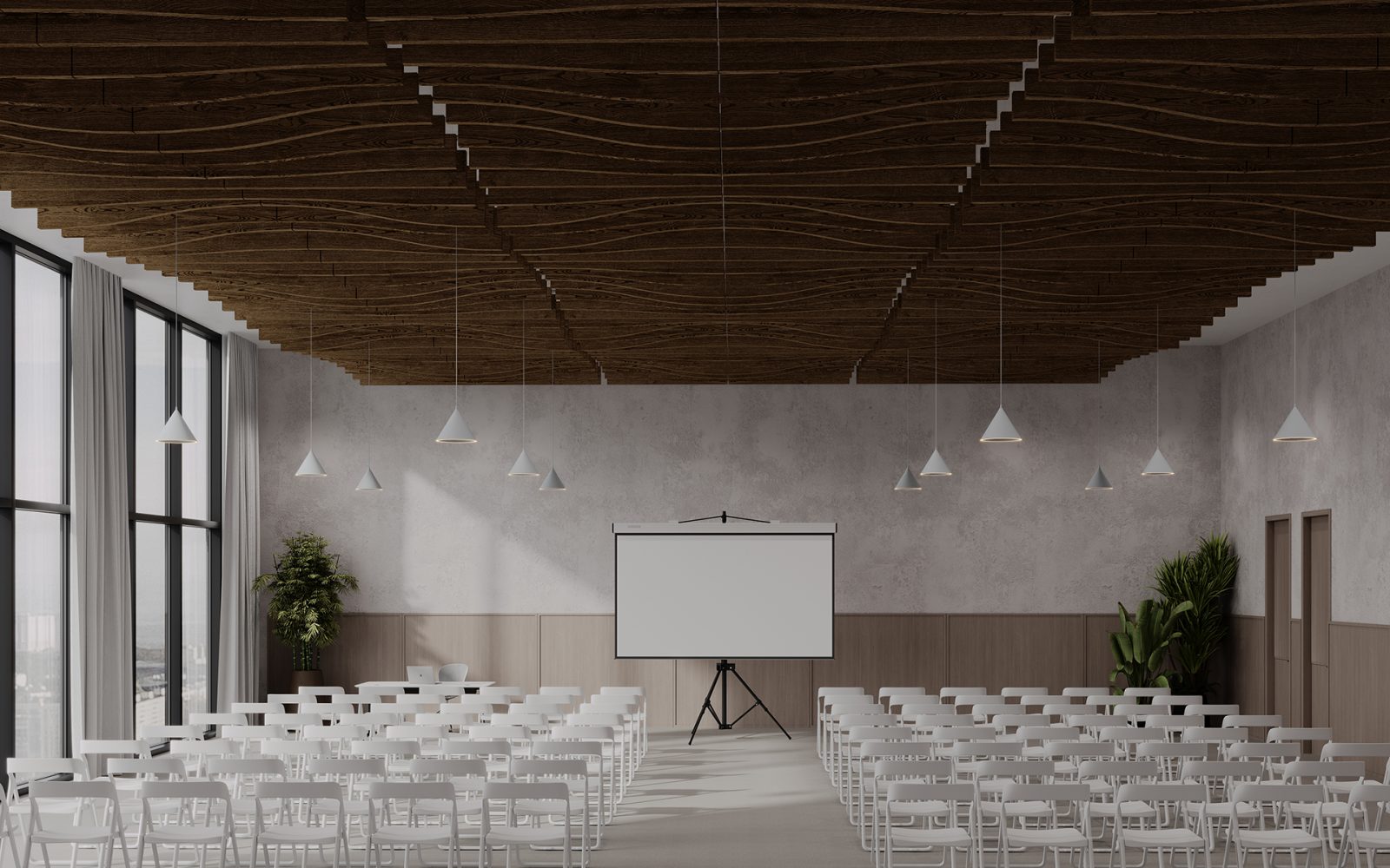 Fan Ceiling Baffles | Scorched Timber | WoodGrain Collection