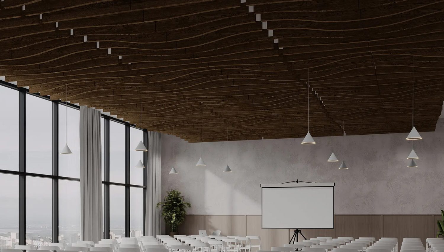 Fan Ceiling Baffles | Scorched Timber | WoodGrain Collection