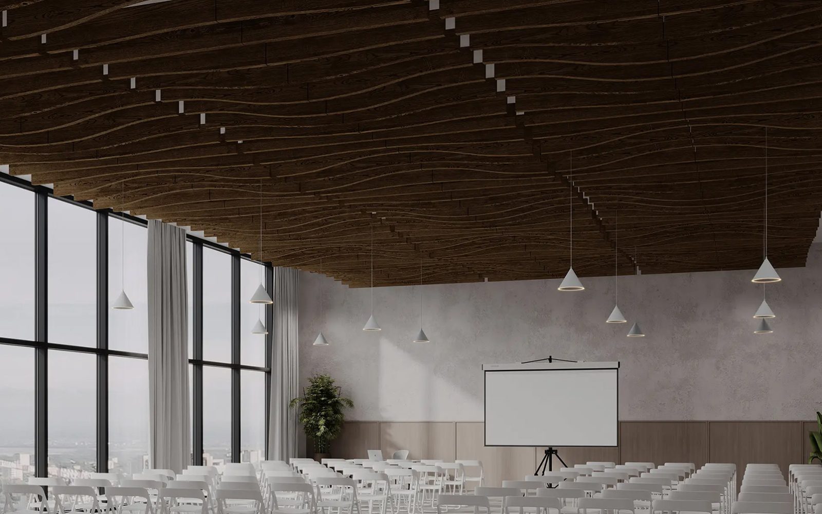 Fan Ceiling Baffles | Scorched Timber | WoodGrain Collection