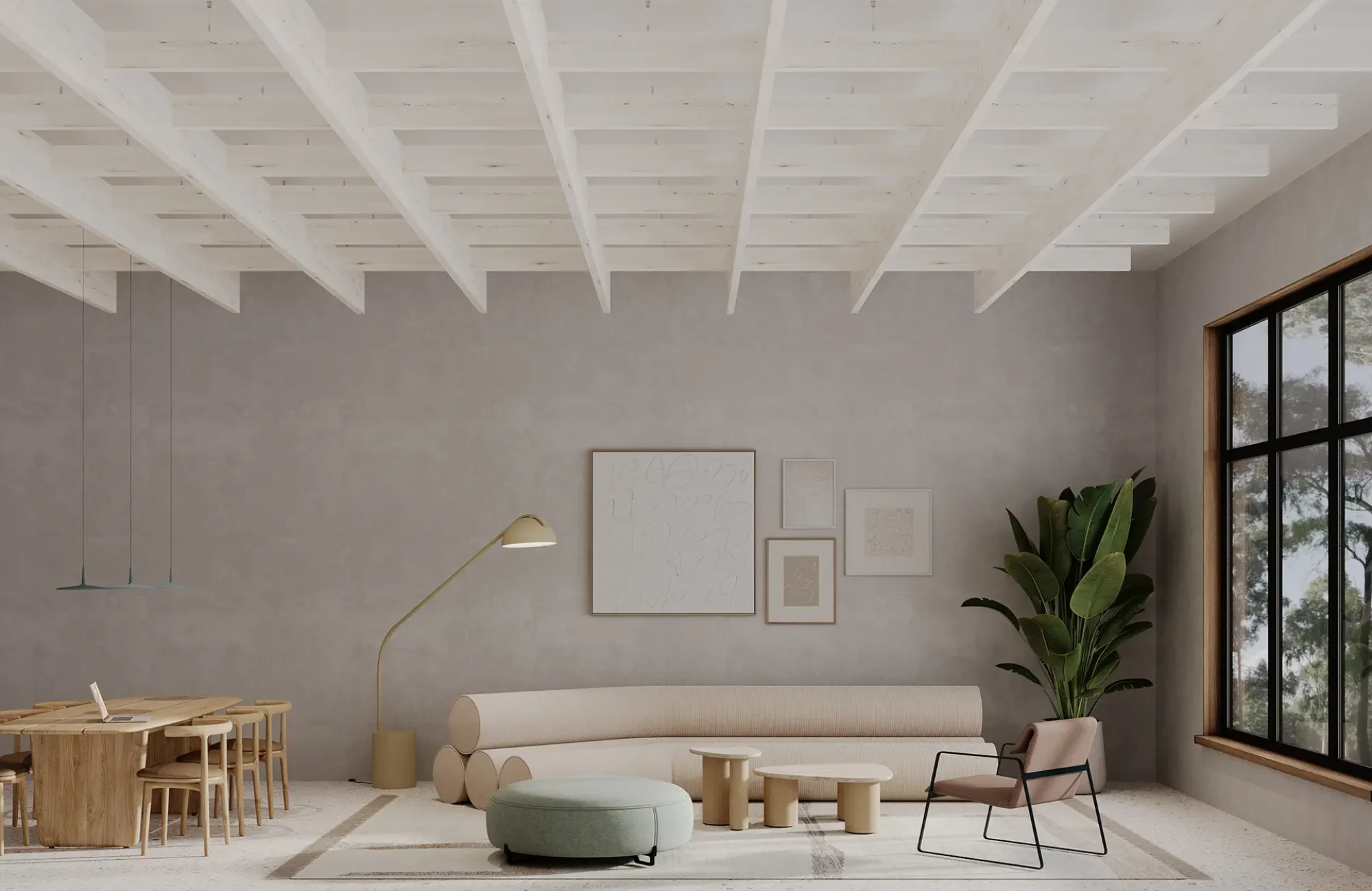 Framework Frameless Ceiling Grids | White Elm | WoodGrain Collection