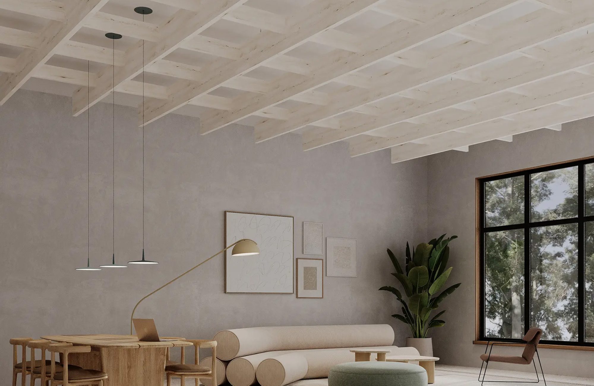 Framework Frameless Ceiling Grids | White Elm | WoodGrain Collection