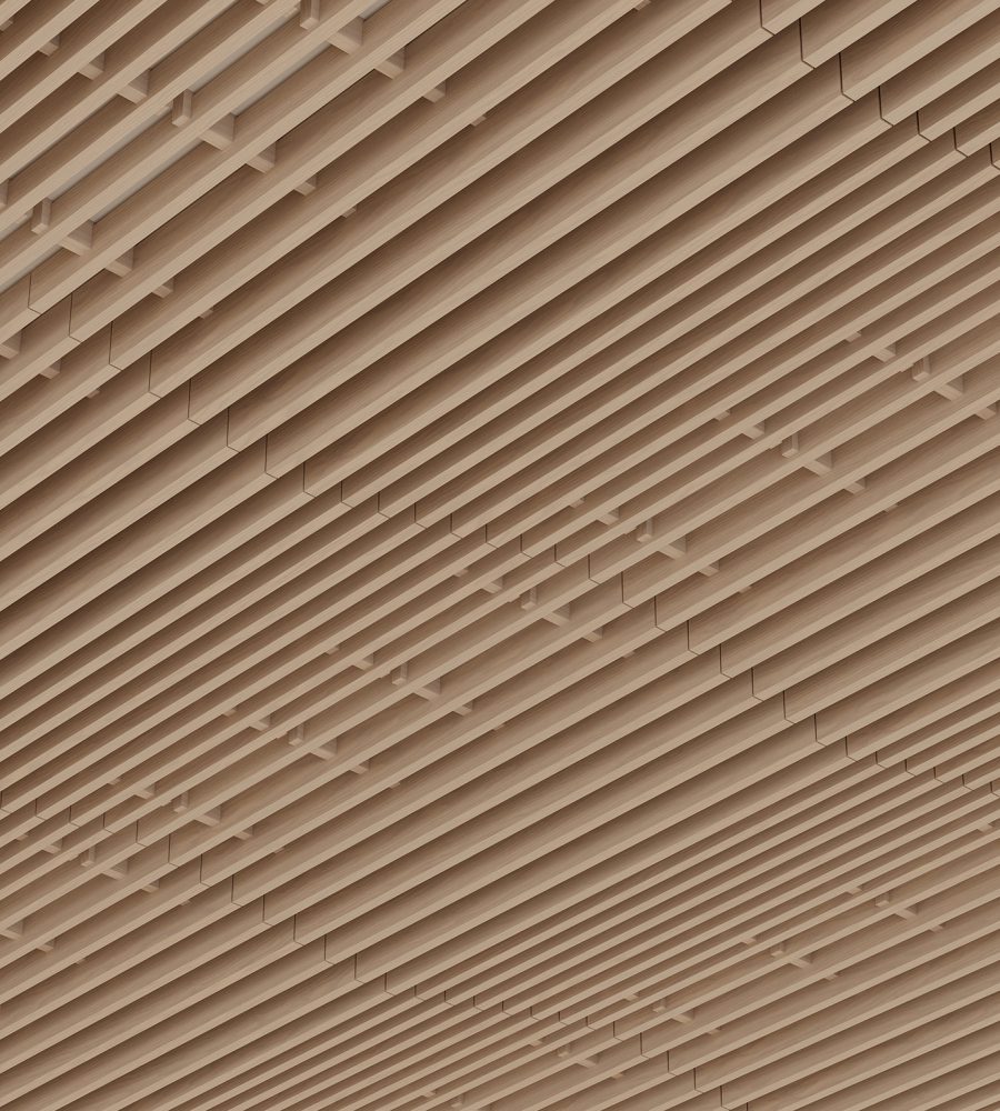 Rail, Grate Ceiling Frames | Petrified Ash | WoodGrain Collection