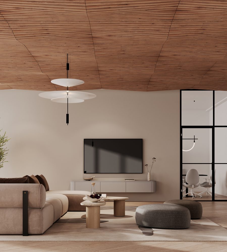 Rail, Line Ceiling Frames | Fumed Oak | WoodGrain Collection