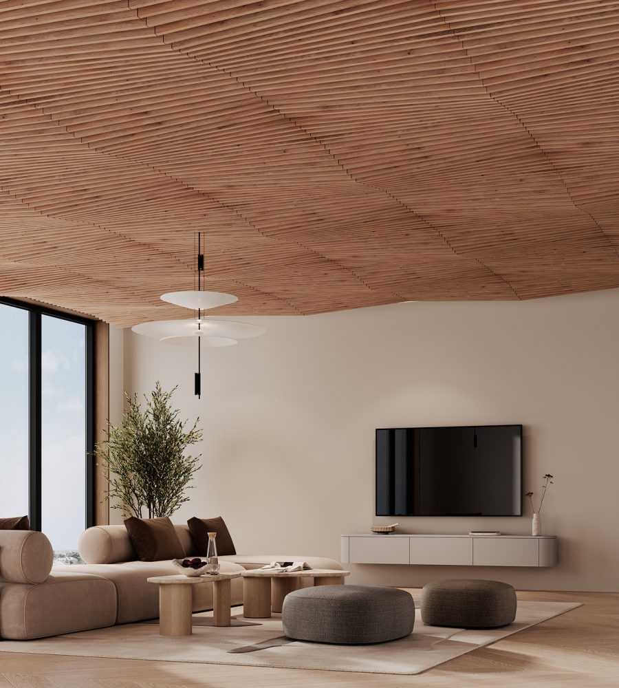 Rail, Line Ceiling Frames | Fumed Oak | WoodGrain Collection