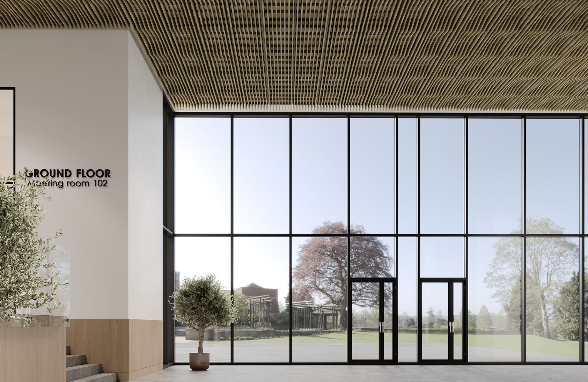 Rail, Platform Ceiling Frames | Weathered Slate | WoodGrain Collection